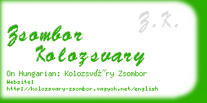 zsombor kolozsvary business card